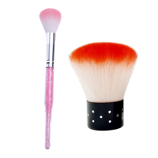 1 paquete/2 cepillos de manicura para el cabello, portátiles, para polvo, con forma de hongo (color aleatorio, 1 cepillo para hongo y 1 cepillo para polvo cada uno)