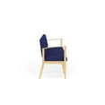 thumbnail image 2 of Amherst Wood Reception Waiting Room 4-Seat Chair / Natural Wood / Blue, 2 of 5