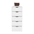 thumbnail image 3 of Pemberly Row Contemporary Engineered Wood 5-Drawers Dresser in White, 3 of 5