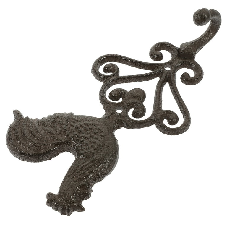 Hemoton Wall Mounted Iron Hook Cast Iron Wall Hanger Hook Retro