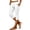 #01 White 【Mix, Match & Rotate: Stock Up on Daily Colors】, variant on Women's Cotton Cropped Pants for Women, Elastic High Waist Loose Fit Pants with Pockets, Casual Everyday Lightweight Wear, Ladies Trousers Capri Summer | UKHCCC,White L