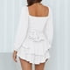 thumbnail image 5 of Moda mujer cuello cuadrado sólido manga larga volantes vendaje monos cortos Pompotops ulkah941169, 5 of 8