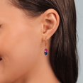 thumbnail image 4 of Gem Stone King 18K Rose Gold Plated Silver Blue Iolite and Red Created Ruby Pendant Earrings Set for Women (2.86 Cttw, Gemstone Birthstone, with 18 inch Chain), 4 of 4