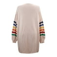thumbnail image 3 of Cardigan For Women Over Warm Rainbow Stripe Print Long Sleeve Open Front Fashion Outwear Sweater Tops Lightweight Outwear Coats, 3 of 9