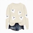 thumbnail image 2 of Towmus Women's Halloween Sweatshirt Sequin Ghost Long Sleeve Sweatshirts Lightweight Casual Pullover Tops, 2 of 5