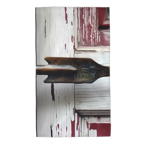 Balery Rustic Door Handle Closeup Toalla de Microfibra Premium con Estampado – 27.5x16 pulgadas, Alta Absorción, Suave y Aterciopelada, Secado Rápido