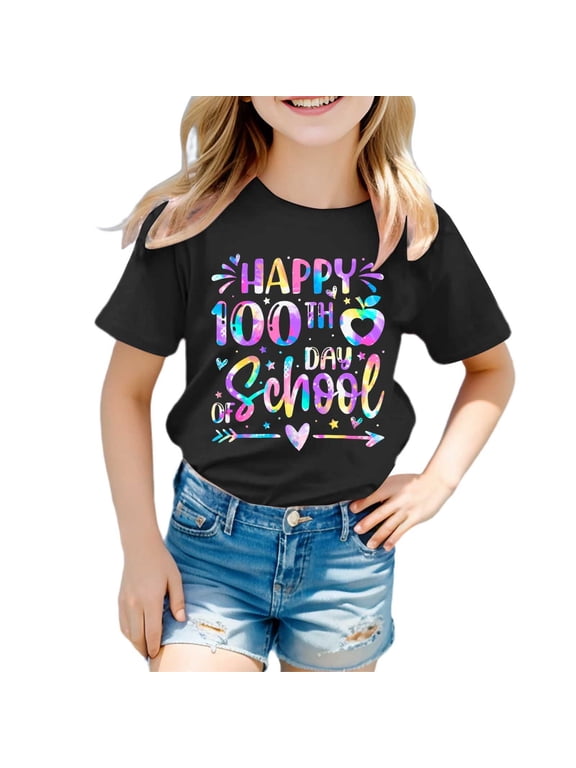 Shirts For Teen Kids Girls Child Short Sleeve Prints T Shirt Trendy Girls Fans Present Tops Size 6 Girls Clothes