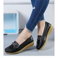 thumbnail image 6 of YAZI Women Slip On Leather Comfort Rubber Sole Flats Shoes, 6 of 6