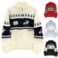 thumbnail image 5 of Atogsazn Men's Christmas Knitted Cotton Sweater Oversized Long Sleeve Pullover Sweaters Soft Winter Tops Clothing Outerwear 02-Navy XXL Fashion, 5 of 5