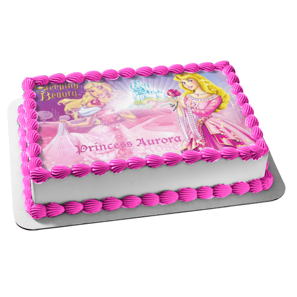 Disney Princess Aurora Sleeping Beauty Pink Dress Rose Edible Cake Topper  Image Abpid09213 - Walmart.Com