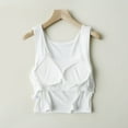 thumbnail image 5 of Tank Tops For Women Solid Color With Chest Pad Bra One Tank Top Sling Camisole Tops For Women, 5 of 6