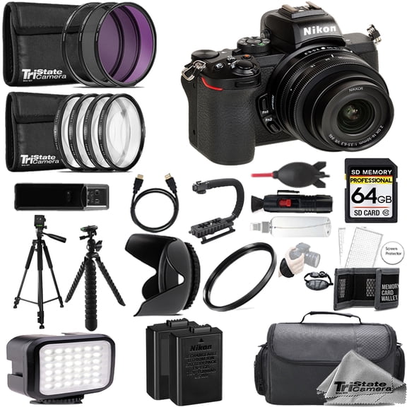 Nikon Z50 Mirrorless Camera  16-50mm Lens   64GB   Extra Battery  9 PC Filter- ULTIMATE Kit (International Version)