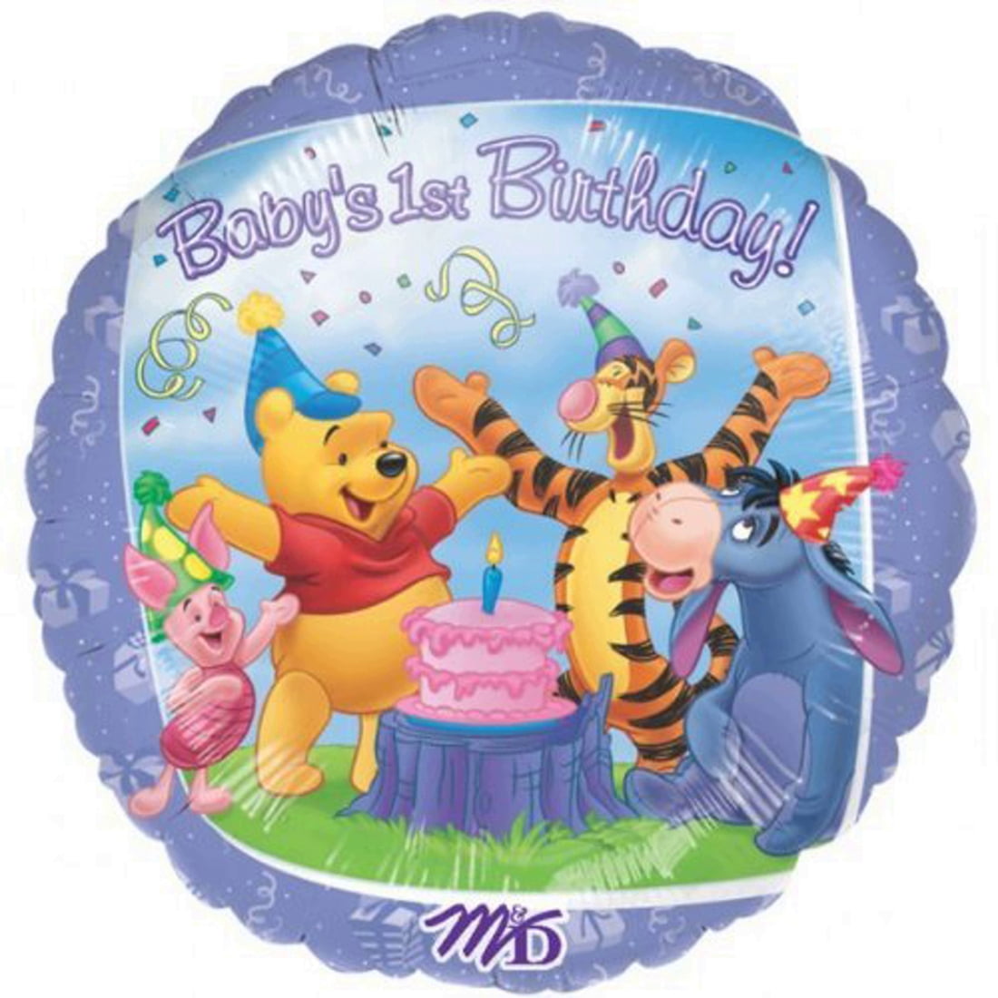 Anagram Pooh's 1st Birthday Party Supplies 12pc Balloon Bouquet Decorations