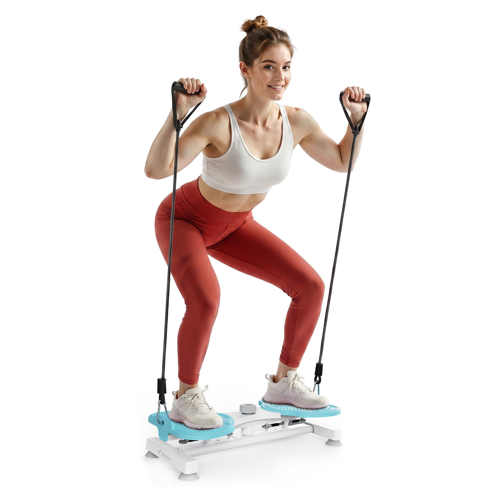 MERACH Slim Waist Twister, Silent Ab Toner for Women, 300 lbs Capacity, Core Workout Board for Home Gym, Blue