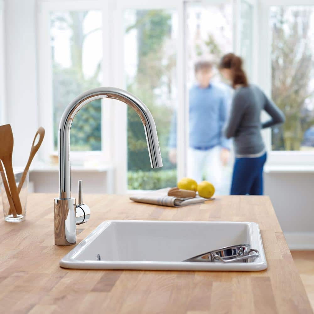 Grohe 32665003 Concetto Dual Spray Pull-Down Kitchen Faucet, Starlight Chrome