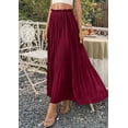 thumbnail image 4 of PRETTYGARDEN Long Skirts for Women Summer Vacation Outfits Spring Chiffon Elastic Waist Flowy A-Line Pleated Midi Skirt, 4 of 10