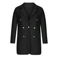 thumbnail image 6 of hoksml Women Elegant Business Office Work Jacket, Casual Turn Down Collar Fashion Button Blouse- Long Coat On Clearance, 6 of 9