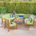 thumbnail image 2 of Noble House Perla Ensemble de Canapé d'Extérieur en Bois d'Acacia 9 Pcs Vert, 2 of 35