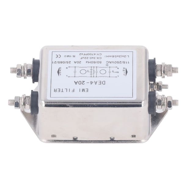 Filtro EMI de Potencia CW2B-10A-T (003) Con Switch y Porta Fusible para 115V ~ 250VAC