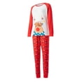 thumbnail image 3 of Family Matching Christmas Pajamas, Baby Romper/Cartoon Elk Print Long Sleeve Tops + Colorful Lamp String Print Pants Set, 3 of 10