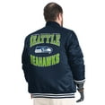 thumbnail image 3 of Men's G-III Sports by Carl Banks College Navy Seattle Seahawks Adaptive Team Graphic Satin Full-Snap Varsity Jacket, 3 of 5