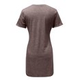 thumbnail image 4 of Robes d'Été pour Femmes 2022 Mode pour Femmes Couleur Unie Nœud à Nouer Col en V Manches Courtes Robe Décontractée, 4 of 5