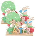 thumbnail image 1 of CIMAXIC Easter 2pcs Easter Table Sign Wooden Easter Letter Table Decor Spring Decor Centerpiece Tabletop Ornament,7.09"X3.86"X0.12", 1 of 4