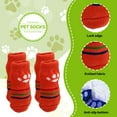 thumbnail image 3 of TELOLY 4Pcs Dog Socks,Cute Accent Dog Socks to Prevent Licking Paws,Scratch Guard Paw Socks,Orange, 3 of 7