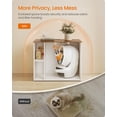 thumbnail image 5 of Feandrea Cat Litter Box Enclosure, Hidden Cat Washroom with Power Outlet, Barn Doors, 39.4 x 26.8 x 31.5 inch, Cloud White and Rustic Brown, 5 of 7