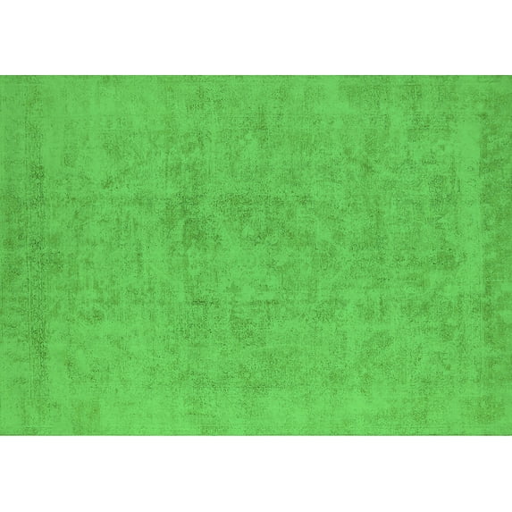 Ahgly Company Indoor Rectangle Oriental Green Industrial Area Rugs, 7' x 10'