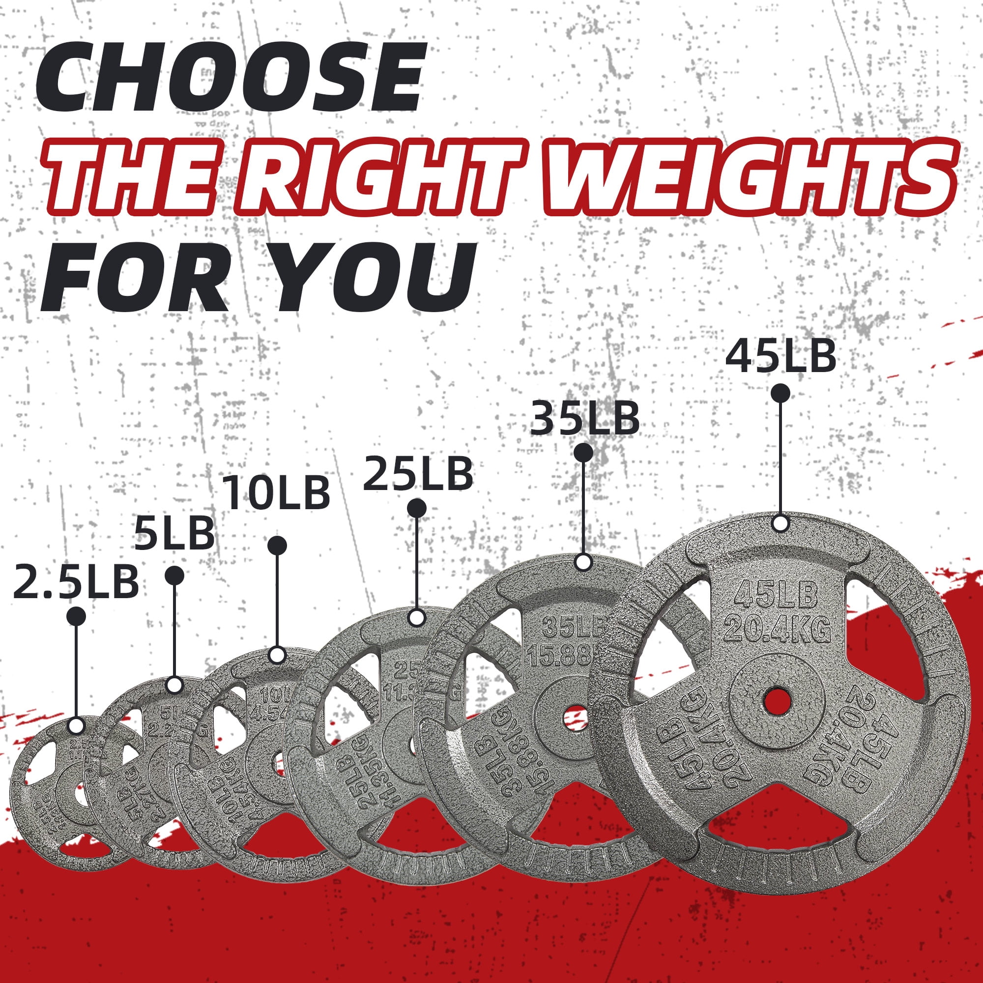 BalanceFrom 1-Inch Cast Iron Olympic Weight Plate Set，with 5FT Barbell, Star Locks，25/35/45LB Weight Plate Options，for Strength Training & Weightlifting