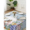 thumbnail image 3 of Spring Easter Suqare Tablecloth - 60 x 60 Inch, Rabbit Ears Foot Colorful Eggs Wooden Plank Waterproof & StainResistant Tablecloth, Washable Oil-proof Table Cover for Dining/Party/Wedding/Buffet, 3 of 9