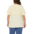 thumbnail image 3 of Agnes Orinda Women's Plus Size Tops Side Split Texture Crew Neck Short Sleeve T-Shirts Casual Tunic Blouse 1X Beige, 3 of 6