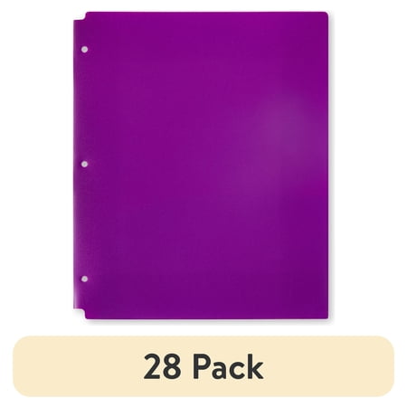 (28 pack) Pen+Gear 2-Pocket Poly Folder, 9.4" x 11.4", Purple