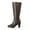 Dark Brown Pu-new, variant on Pennysue Women Knee High Boots Dark Brown Wide Calf Chunky Heel Booties For Women 8M