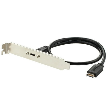 Type E PCI-E to Type C Cable USB-C Gen 2 Internal Panel Cable Mount Motherboard Header Extension Adapter with Profile Bracket