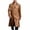 Brown, variant on Men's Leather Jacket Fashion Double Breasted Buttons Long Sleeve Trench Coat Casual Solid Color Long Jackets 3XL