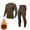22#Army Green, variant on Men's Solid Thicken Long Sleeves And Pants Tight Warm Outdoor Sports Suit