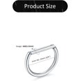 thumbnail image 2 of Titanium 16G D Shaped Nose Rings Hoops 8/10mm - Higned Segment Clicker Septum Rings Daith Conch Cartilage Piercing Jewelry for Women Men, Silver/Gold Plated, 2PCS, 2 of 6