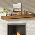 thumbnail image 5 of 74.8" Wood Fireplace Mantel Shelf, Wall Mounted Floating Shelves, Rustic Brown (Set of 3), 5 of 6