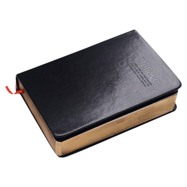 relayinert Thick Bible Notebook Home Retro Style Note Taking Notebook Journaling Gold Edge 17.3x12.5x3.5cm
