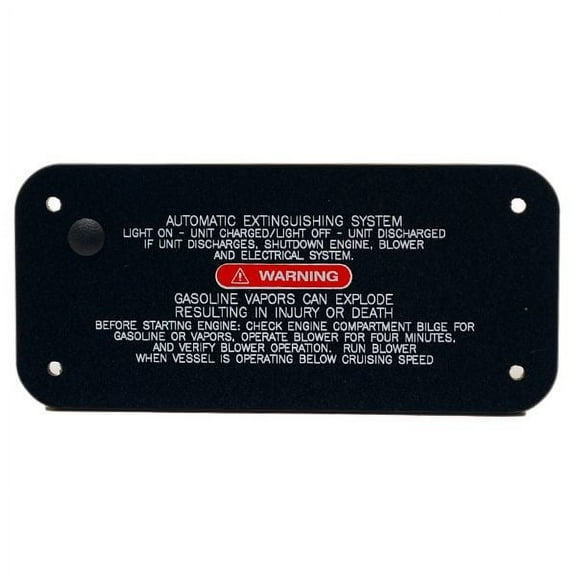 Sea Ray Boat Extinguishing Warning Panel 1483361 | Black 280DA