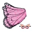 thumbnail image 3 of Mariposa Fairy Wing Cape Costume Photo Prop Cherub Elf Accesorio Dress up Shawl para Festival Niños Halloween Birthday Stage Performance , Rosa A rosa 1 Hugo Ala de vestuario, 3 of 8
