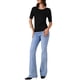 thumbnail image 2 of Camiseta básica de punto casual de manga corta para mujer INSPIRE CHIC, con cuello barco, ligera y elástica, talla XS, color negro, 2 of 6