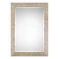 thumbnail image 2 of Benzara Wooden Wall Mirror with Streamline Details, Champagne Gold and Silver, 2 of 3