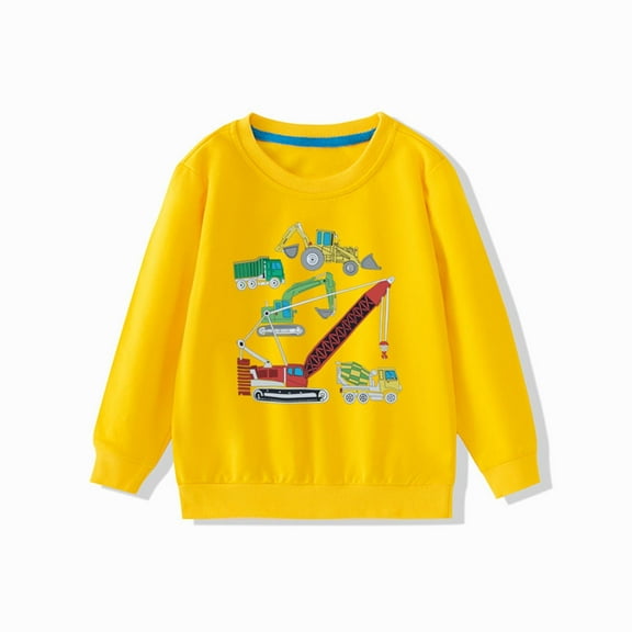 Bnwani Long Sleeve Toddler T Shirt Cotton Crew Neck Loose Printed Tops 3-4t