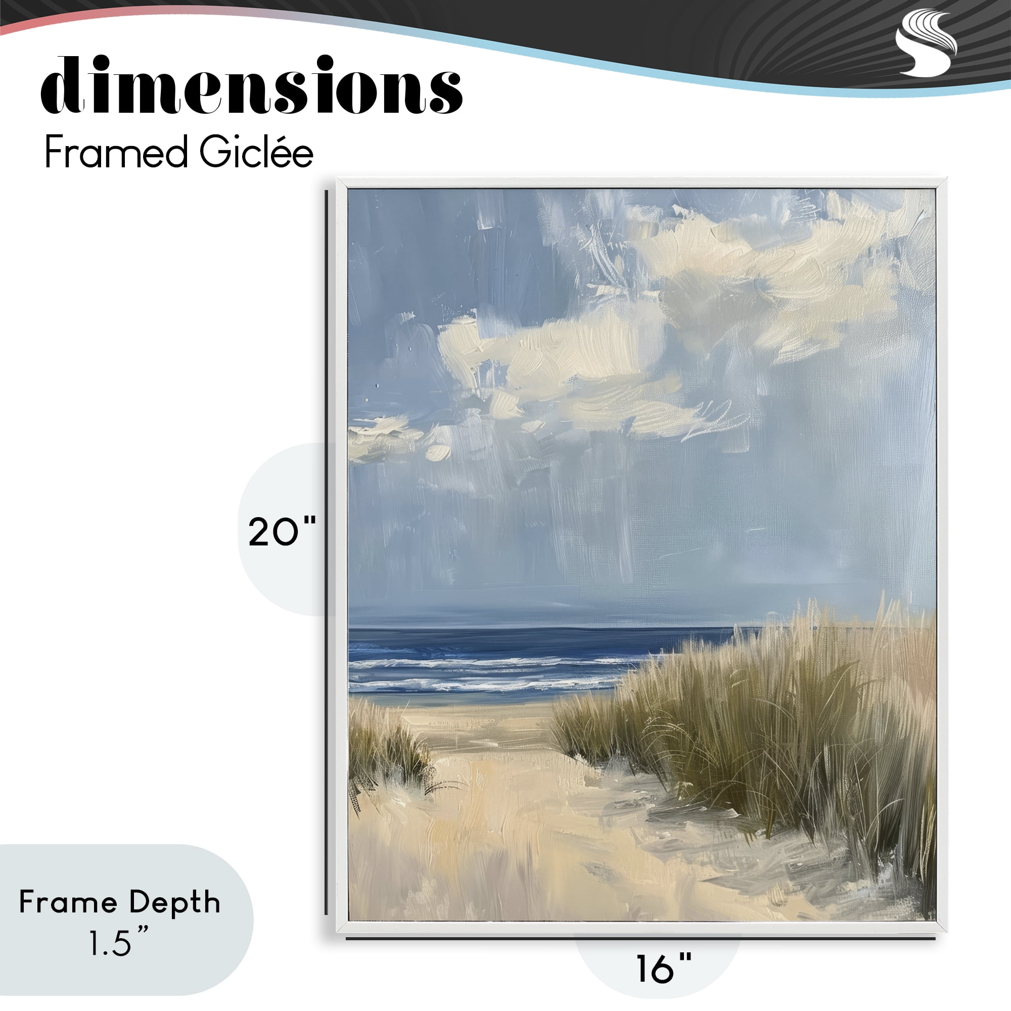Stupell Industries In The Dunes By The Sea White Framed Giclee Art, design by Petal Prints Design