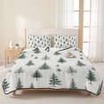 thumbnail image 3 of Quilts Queen Size Bedding Set, Green Christmas Tree Lightweight Quilted Comforter, Winter Seasonal Xmas Pine Trees Soft Reversible Bedspread Coverlet with Pillow Covers for All Season, 90" x 96", 3 of 9