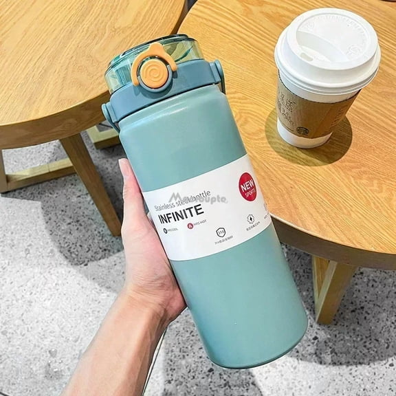 1.2L Large Capacity Thermo Bottle with Straw Stainless Steel Thermal Water Bottle Keep Cold and Hot Thermos Cup Vacuum Flask