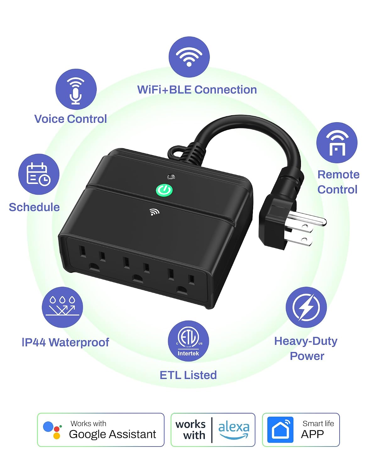 BN-LINK Smart WiFi Outdoor Outlet with Timer and Voice Control photo 2